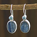 Sterling Silver Kyanite and Blue Topaz Earrings (Thailand)