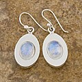 Sterling Silver Moonstone Dangle Earrings (Thailand)
