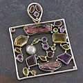 Sterling Silver Multi-color Gemstones Pendant (Thailand)