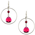 Charming Life Sterling Silver Fuchsia Crystal Earrings
