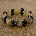 Agate and Black Onyx Stretch Bracelet (Thailand)