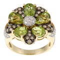 Encore by Le Vian 14k Gold Peridot/ 1/2ct TDW Diamond Ring (J, I1-I2) (Size 7)
