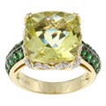 Encore by Le Vian 14k Gold Lemon Quartz and Green Garnet Ring (Size 7)
