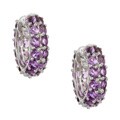 Encore by Le Vian 14k White Gold Amethyst Hoops Earrings