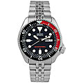 Seiko Men's Black Dial Automatic Divers Steel Watch