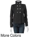 Last Kiss Women's Ruffle-front Military Jacket