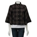 Larry Levine Women's Cape Sleeve Plaid Jacket