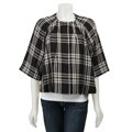 Larry Levine Women's Pleat-front Plaid Jacket