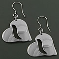 Stainless Steel Heart Dangle Earrings (Italy)