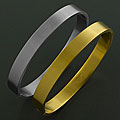 Set of 2 14k Yellow Gold and Stainless Steel Bracelets (Italy)