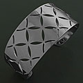 Stainless Steel Harlequin Cuff Bangle Bracelet (Italy)