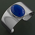 Stainless Steel Blue Resin Cuff Bracelet (Italy)
