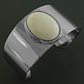 Stainless Steel Onyx Resin Cuff Bracelet (Italy)