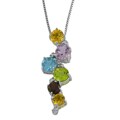 Sterling Silver Diamond and Multi-gemstone Journey Necklace