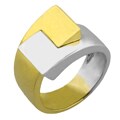 14k Two-tone Gold Buckle Design Ring (Size 7)
