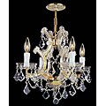 Gold finish Hand-cut Crystals 4-light Mini-chandelier