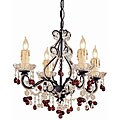 Wrought Iron 4-light Mini Chandelier