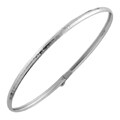 10k White Gold 3-mm Polished and Hammered Bangle