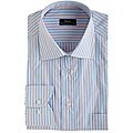 Pera Men's Blue/ Pink Striped Dress Shirt