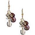 Charming Life 14k Goldfill Bronze Pearl/ Smokey Quartz Earrings (9 mm)