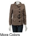 Last Kiss Women's Herringbone Peacoat