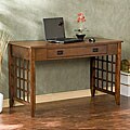 Distressed Brown Mahogany Lattice Computer Desk
