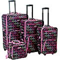 Rockland Hearts 4-piece Expandable Luggage Set