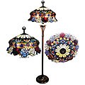 Tiffany-style Rose Design 3-light Bronze Floor Lamp