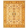 Hand-spun Tribal Ivory/ Gold Wool Rug (12' x 15')