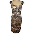 London Times Women's Stretch Satin Sheath Dress