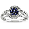 10k White Gold Sapphire and Diamond Ring