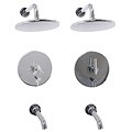 Flat Rain Head Tub/Shower Faucet Set