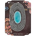 Blue Moon Royal Boheme Antique Silver Oval Whirlpool Turquoise Pendant