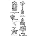 Inkadinkado 4x8 'Sending Wishes' Clear Stamps Sheet