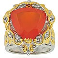 Michael Valitutti Silver/ 18k Vermeil Mandarin Chalcedony Ring