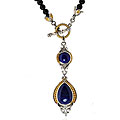 Michael Valitutti Silver/ Palladium/ 18k Vermeil Lapis Lazuli/ Onyx Necklace