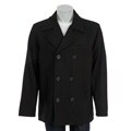 Chaps Men's Black Wool Blend Peacoat