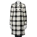 Focus 2000 Women's White Plaid Empire Waist Coat