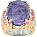 Michael Valitutti Silver/ Palladium/ 18k Rose Vermeil Chaurite Ring