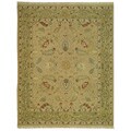 Indo Sumak Handmade Treasure Taupe/ Green Rug (4' x 6')
