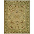 Indo Sumak Handmade Treasure Taupe/ Green Rug (8' x 10')