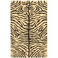 Indo Sumak Handmade Ivory/ Black Stripes Flatweave Rug (6' x 9')
