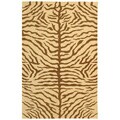 Indo Handmade Ivory/ Brown Stripes Rug (6' x 9')