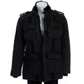 Coogi Men's Military Inspired 4-pocket Charcoal Jacket