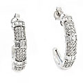 14k White Gold 1ct TDW Diamond J-hoop Earrings (H-I, I1)