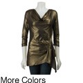 Essentials by Milano Women's Snake Print Drape Top