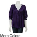 Essentials By Milano Women's Puff Sleeve Satin Top