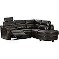 Byron Brown Leather Sectional Sofa with Reclining Seat
