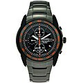 Seiko Men's Black Anodized Stainless Steel Chronograph Watch