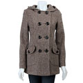 JLo Women's Hooded Wool Peacoat 